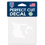 Wholesale-Louisville Cardinals Perfect Cut White Decal 4" x 4"