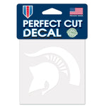 Wholesale-Michigan State Spartans Perfect Cut White Decal 4" x 4"