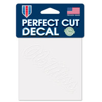 Wholesale-Ole Miss Rebels Perfect Cut White Decal 4" x 4"