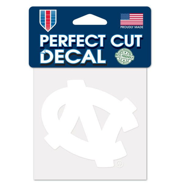 Wholesale-North Carolina Tar Heels Perfect Cut White Decal 4" x 4"