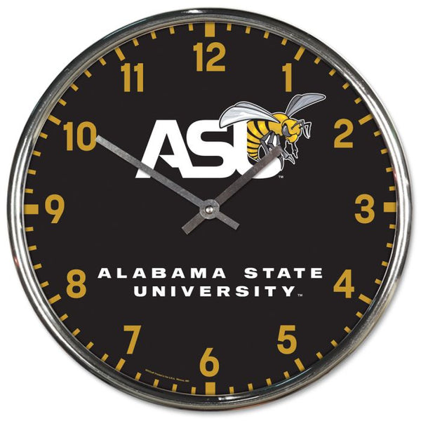 Wholesale-Alabama State Hornets Chrome Clock