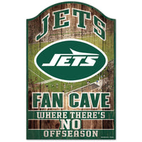 New York Jets FAN CAVE Wood Sign 11" x 17" 1/4" thick