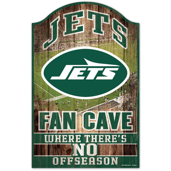 New York Jets FAN CAVE Wood Sign 11" x 17" 1/4" thick