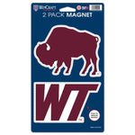 Wholesale-West Texas A&amp;M Buffaloes 2 Pack Magnets 5" x 9"