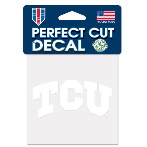 Wholesale-TCU Horned Frogs Perfect Cut White Decal 4" x 4"