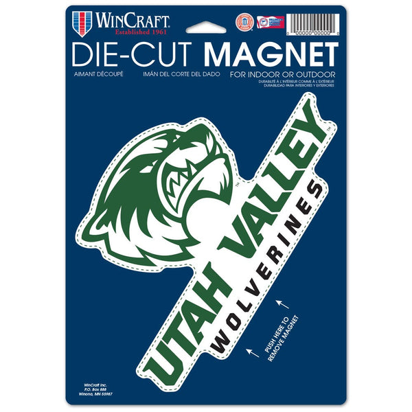 Utah Valley Wolverines Die Cut Logo Magnet 6.25" x 9"