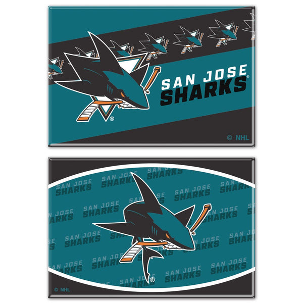 San Jose Sharks Rectangle Magnet, 2pack 2" x 3"