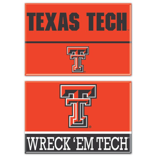 Wholesale-Texas Tech Red Raiders Rectangle Magnet, 2pack 2" x 3"