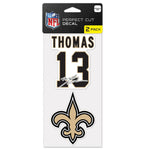 New Orleans Saints Perfect Cut Decal Set of two 4"x4" Michael Thomas