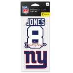 New York Giants Perfect Cut Decal Set of two 4"x4" Daniel Jones