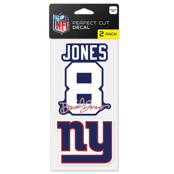 New York Giants Perfect Cut Decal Set of two 4"x4" Daniel Jones