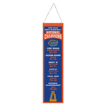 NCAA Div I BB Champions Florida Gators 2025 Men's Final 4 Champions Wool Banner 8" x 32"