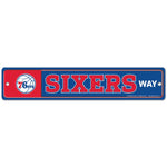 Philadelphia 76ers Street / Zone Sign 3.75" X 19"