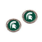 Wholesale-Michigan State Spartans Earrings Jewelry Carded Round