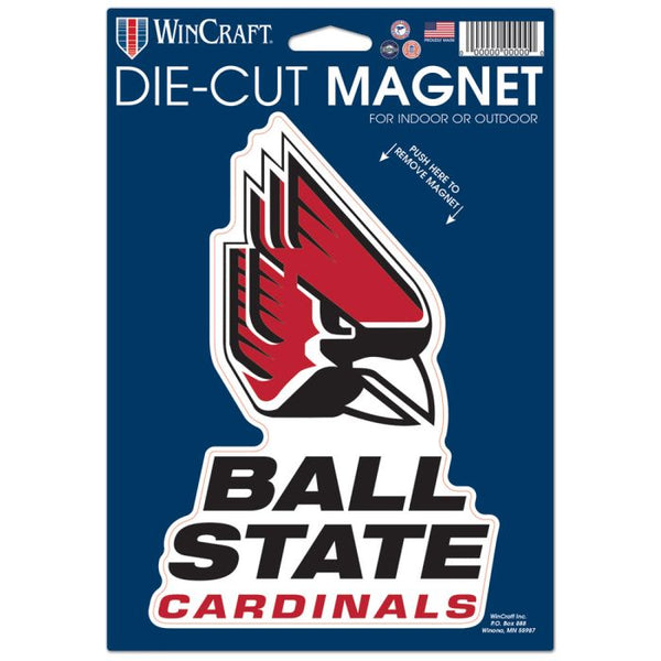 Wholesale-Ball State Cardinals Die Cut Logo Magnet 6.25" x 9"