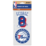 Philadelphia 76ers Perfect Cut Decal Set of two 4"x8" Paul George