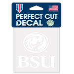 Wholesale-Bemidji State Beavers Perfect Cut White Decal 4" x 4"