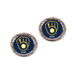 Milwaukee Brewers Earrings Jewelry Carded Round