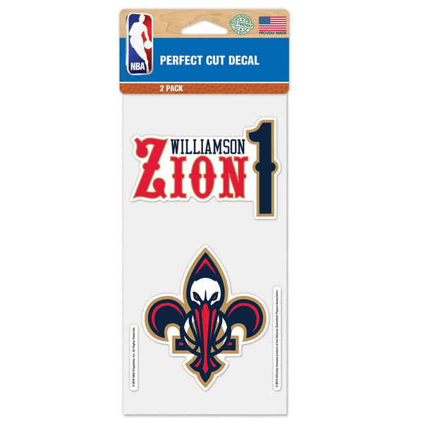 New Orleans Pelicans Perfect Cut Decal Set of two 4"x4" Zion Williamson