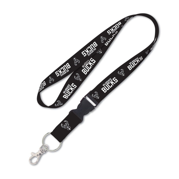 Milwaukee Bucks black Lanyard w/detachable buckle 1"