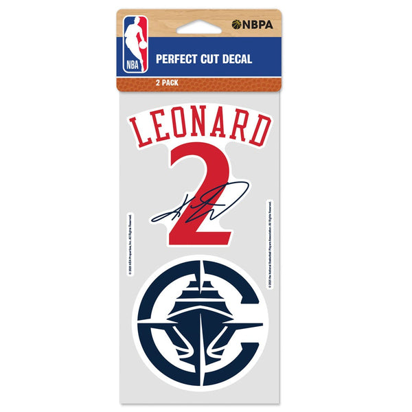 Los Angeles Clippers Perfect Cut Decal Set of two 4"x4" Kawhi Leonard