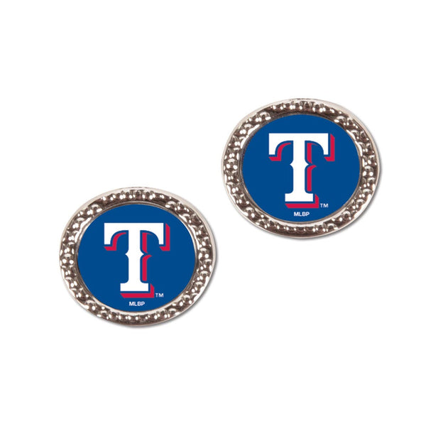 Texas Rangers Earrings Jewelry Carded Round