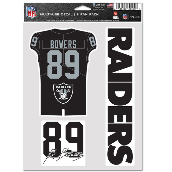 Las Vegas Raiders Multi Use 3 fan decal Brock Bowers