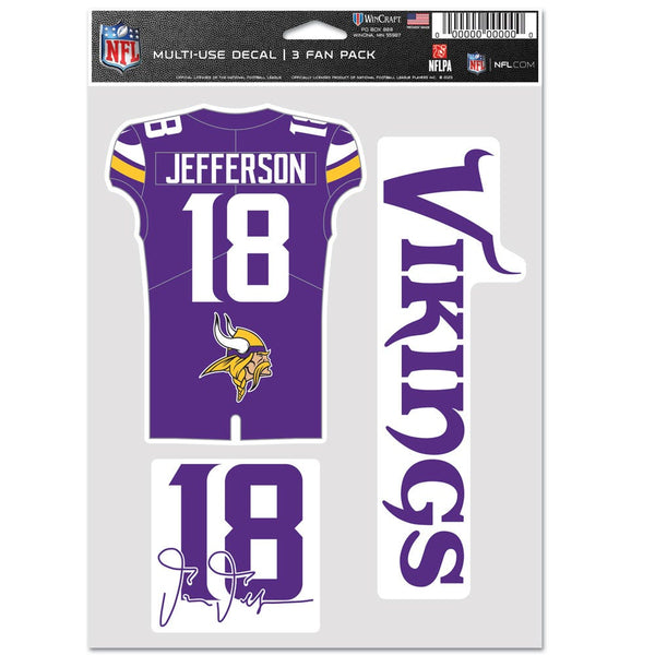 Minnesota Vikings Multi Use 3 FAN PACK Justin Jefferson