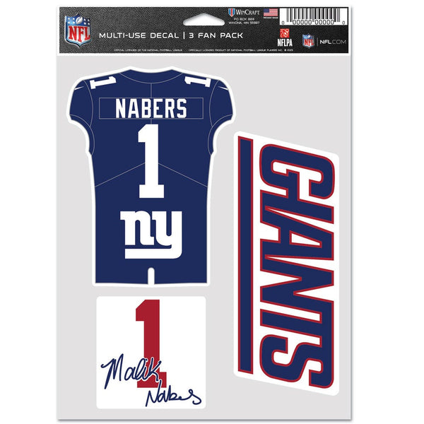 New York Giants Multi Use 3 FAN PACK Malik Nabers