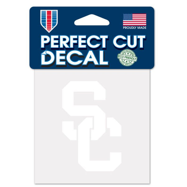 Wholesale-USC Trojans Perfect Cut White Decal 4" x 4"