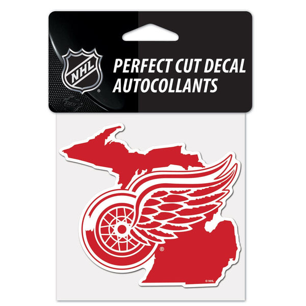 Detroit Red Wings STATE Perfect Cut Color Decal 4" x 4"