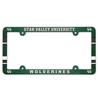 Utah Valley Wolverines Lic Plate Frame Full Color