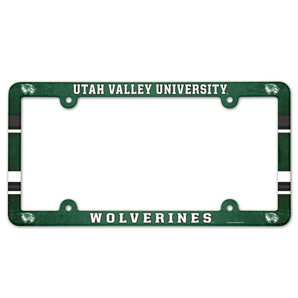 Utah Valley Wolverines Lic Plate Frame Full Color