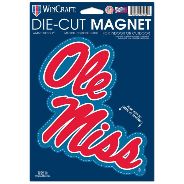 Wholesale-Ole Miss Rebels Die Cut Logo Magnet 6.25" x 9"