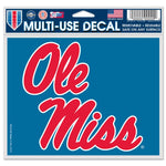 Wholesale-Ole Miss Rebels Multi-Use Decal -Clear Bckrgd 5" x 6"