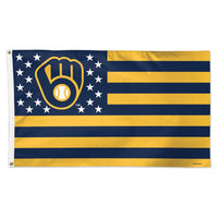 Milwaukee Brewers / Patriotic Stars and Stripes Flag - Deluxe 3' X 5'
