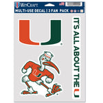 Miami Hurricanes Multi Use 3 FAN PACK