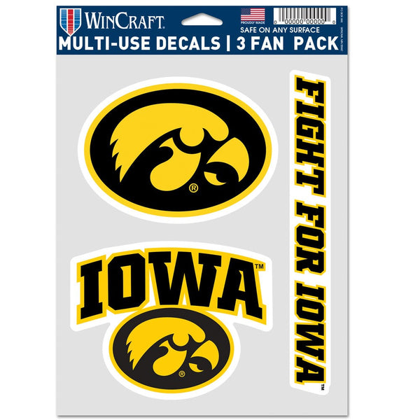 Iowa Hawkeyes FIGHT FOR IOWA Multi Use 3 Fan Pack