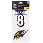 Baltimore Ravens Perfect Cut Decal Set of two 4"x4" Lamar Jackson