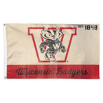 Wholesale-Wisconsin Badgers / Vintage Collegiate Flag - Deluxe 3' X 5'