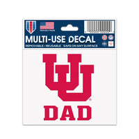 Wholesale-Utah Utes DAD Multi-Use Decal 3" x 4"