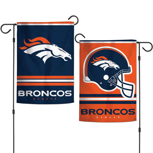 Denver Broncos Garden Flags 2 sided 12.5" x 18"