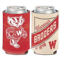 Wholesale-Wisconsin Badgers / Vintage Collegiate VINTAGE Can Cooler 12 oz.