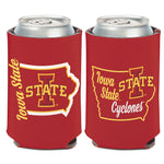Iowa State Cyclones State Shape w/ script Can Cooler 12 oz.