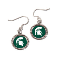 Wholesale-Michigan State Spartans Earrings Jewelry Carded Round