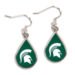 Wholesale-Michigan State Spartans Earrings Jewelry Carded Tear Drop