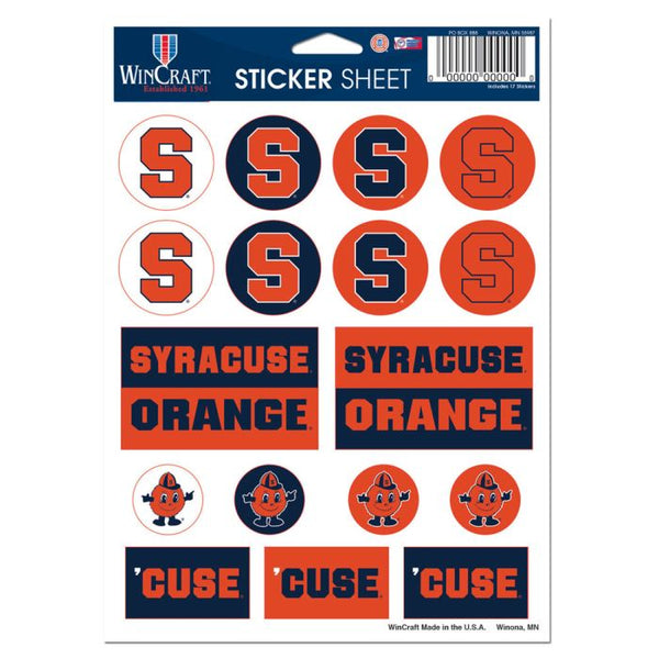 Wholesale-Syracuse Orange Vinyl Sticker Sheet 5" x 7"