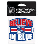 New York Rangers Slogan Perfect Cut Color Decal 4" x 4"