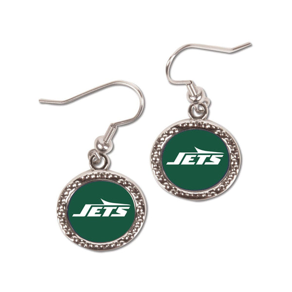 New York Jets Earrings Jewelry Carded Round