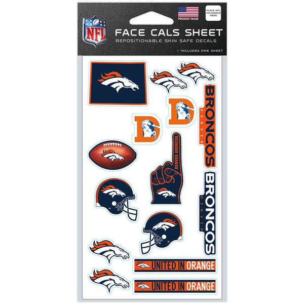 Denver Broncos Face Cals 4" x 7"